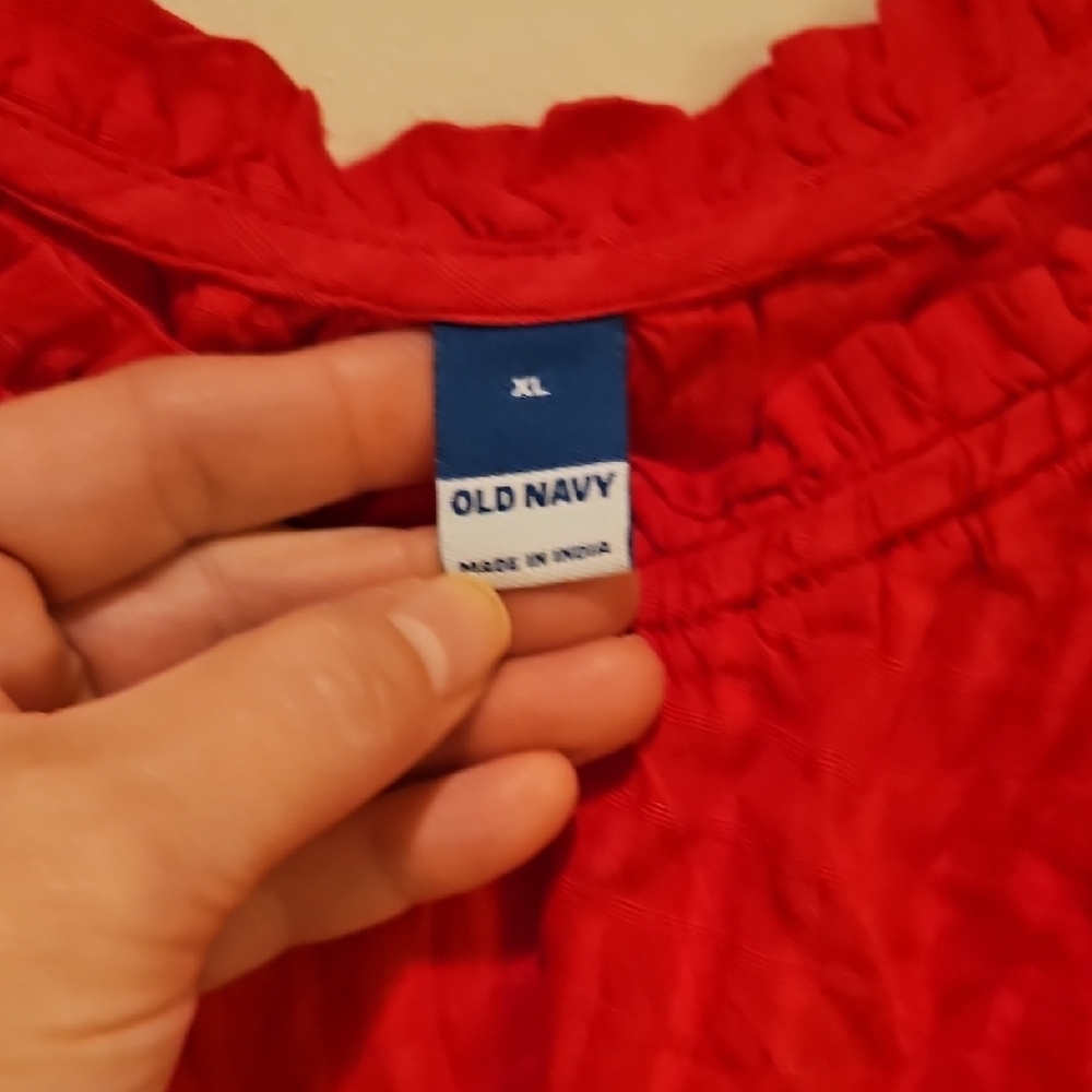Old Navy Pink Smocked Ruffled Camisole Blouse - Picture 5 of 9